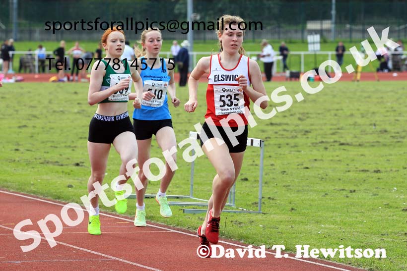 Womens Under-17s 1500 metres, 2023 North Eastern Track and Field Champs., Middlesbrough Sports Village, Middlesbrough. Photo: David T. Hewitson/Sports for All Pics